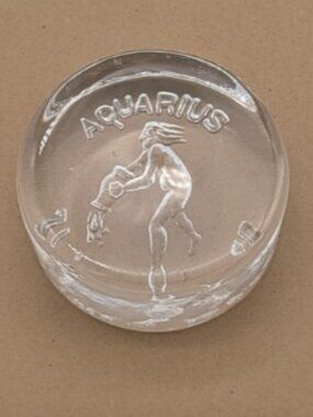 Vintage Dartington England Frank Thrower Aquarius Clear Glass Paperweight